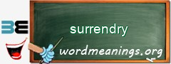 WordMeaning blackboard for surrendry